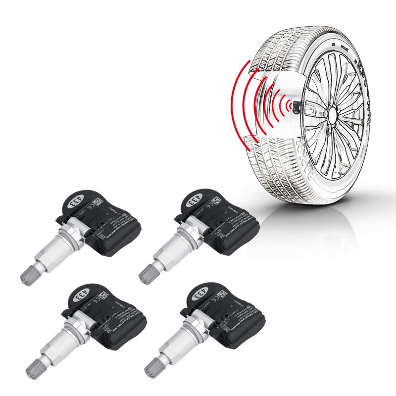 SEINECA 4-Pack 56029527AA 433MHz Tire Pressure Monitoring System (TPMS) Sensor Compatible with Dodge Charger Journey Grand Caravan Magnum Routan Chrysler 300 Sebring Town & Country - Image 1